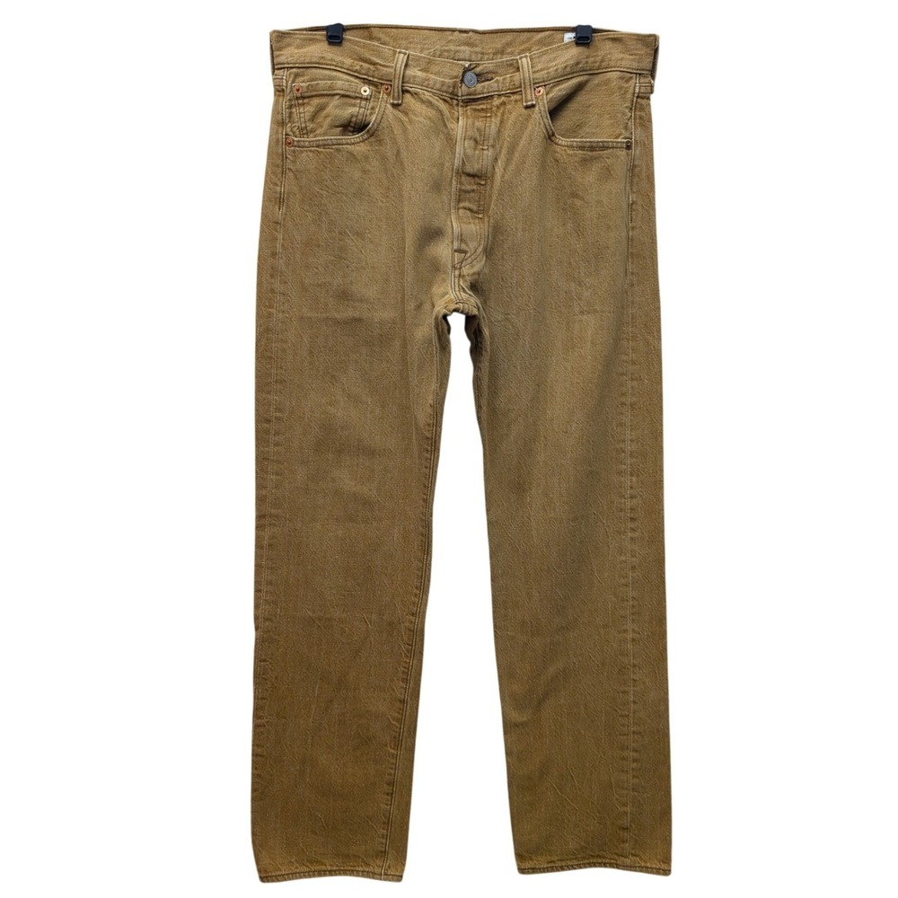 Levi's 501 Original Fit Mens 35x34(34x31) Tan White Oak Cone Denim Button Fly